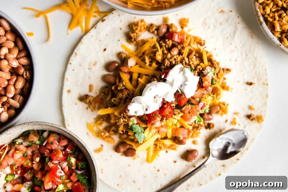 Building the burrito.
