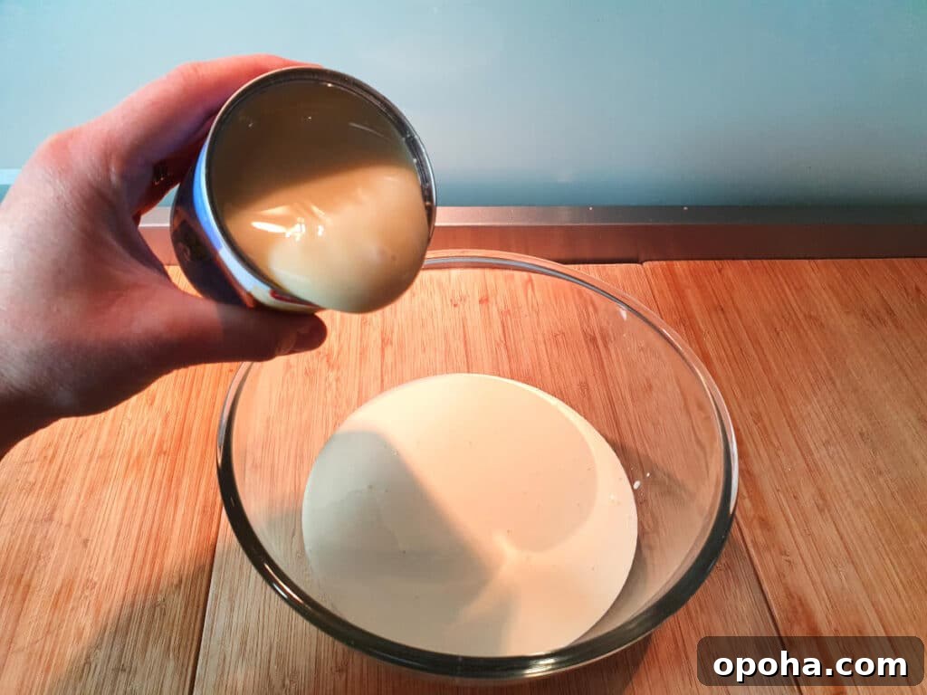 adding sweetened condensed milk