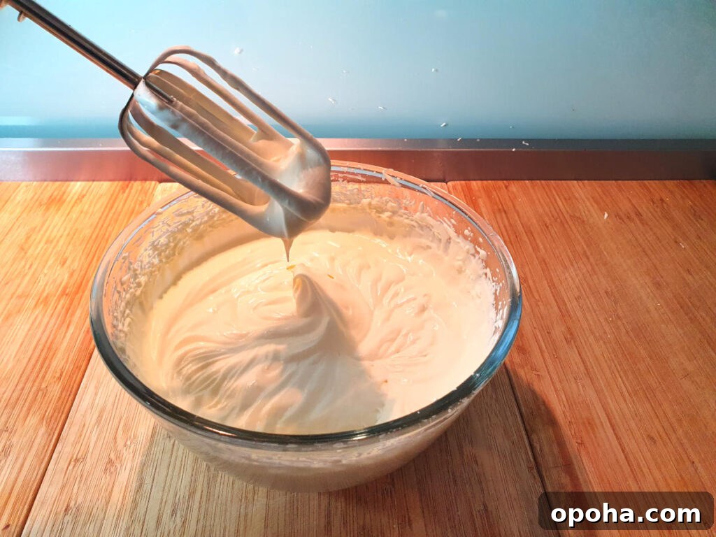 soft peaks starting to form in cream