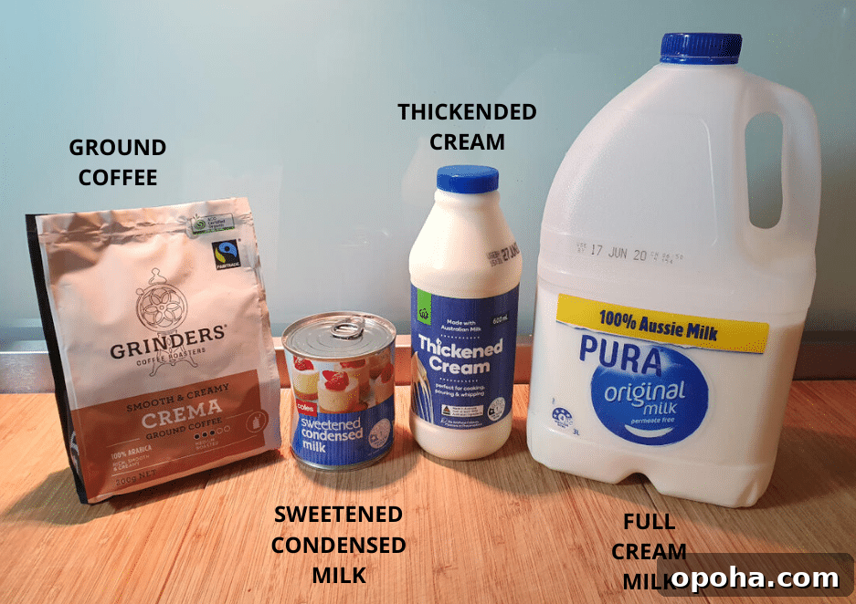 no churn coffee ice cream ingredients