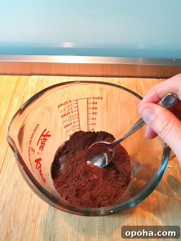 stirring coffee milk mix