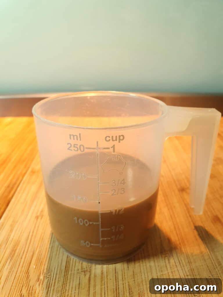 half a cup coffee milk mix