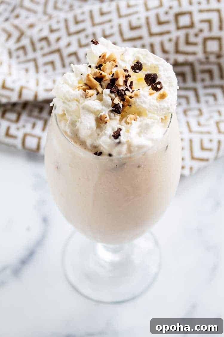 Keto Chocolate Smoothie or Creamy Pudding 6 keto peanut butter smoothie with whipped cream on top